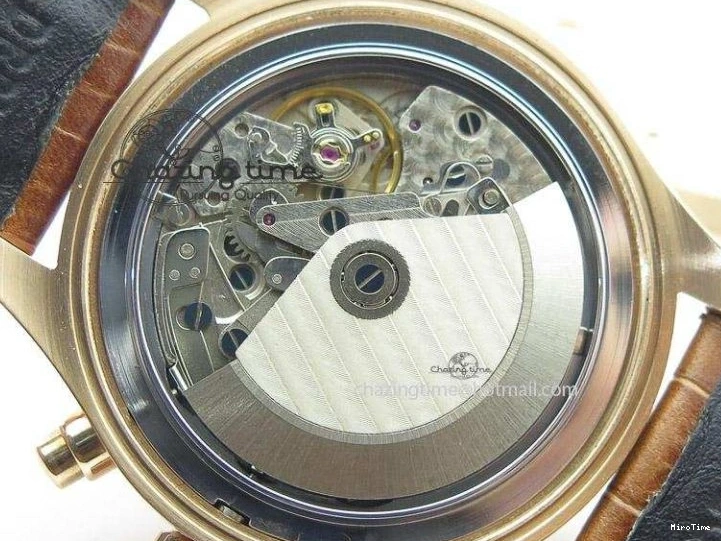 MIROTIME 0321 Youthful Pilot Chrono RG 3878 Gray Dial on Light Brown Leather Strap A 7394